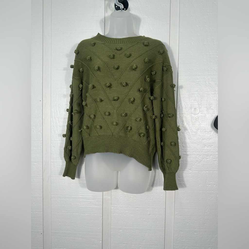 So Me Green Crew Neck Sweater Size Small Euc